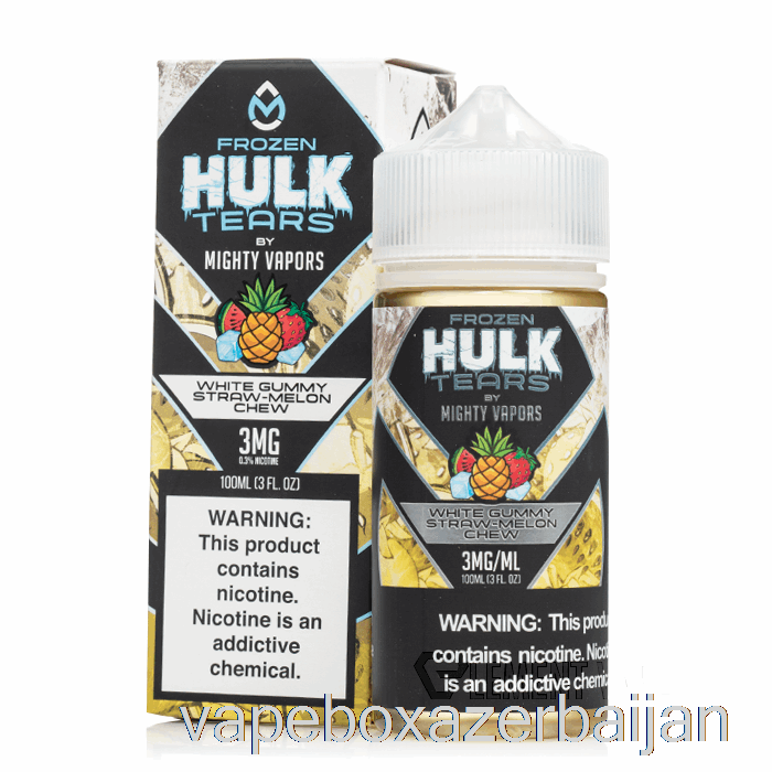 E-Juice Vape Frozen White Gummy Straw Melon Chew - Hulk Tears - 100mL 6mg